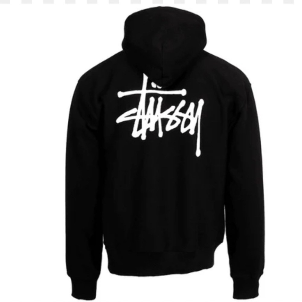 STüSSY Hoodie in Black with White Logo on the front | Size Large